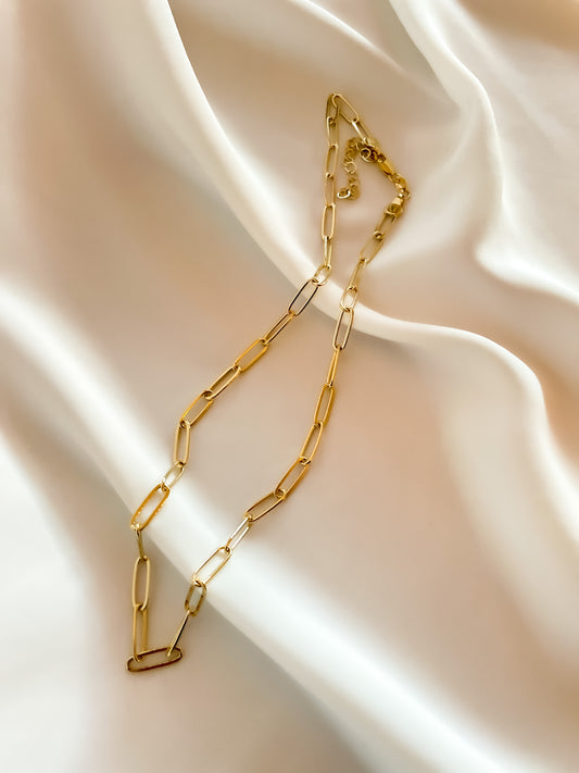 18k Gold Filled Paperclip Chain 18in