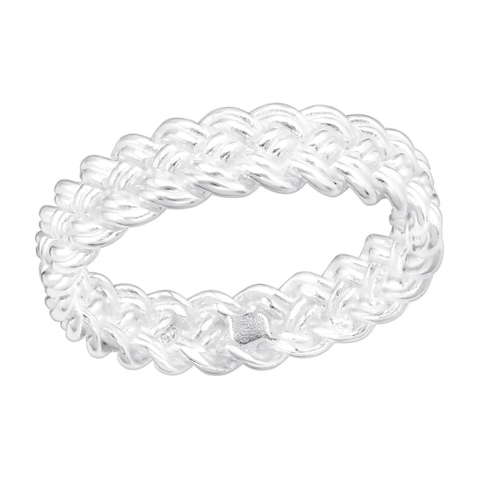 Chunky Braided 925 Sterling Silver Ring
